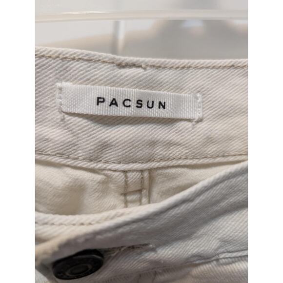 PacSun Women's Relaxed Fit Midrise 90s Baggy Cargo Pants Vanilla White Size 24 - Picture 2 of 6